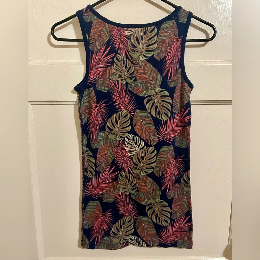 Hawaiian Print Cotton Ribbed Tank - Picture 3 of 4